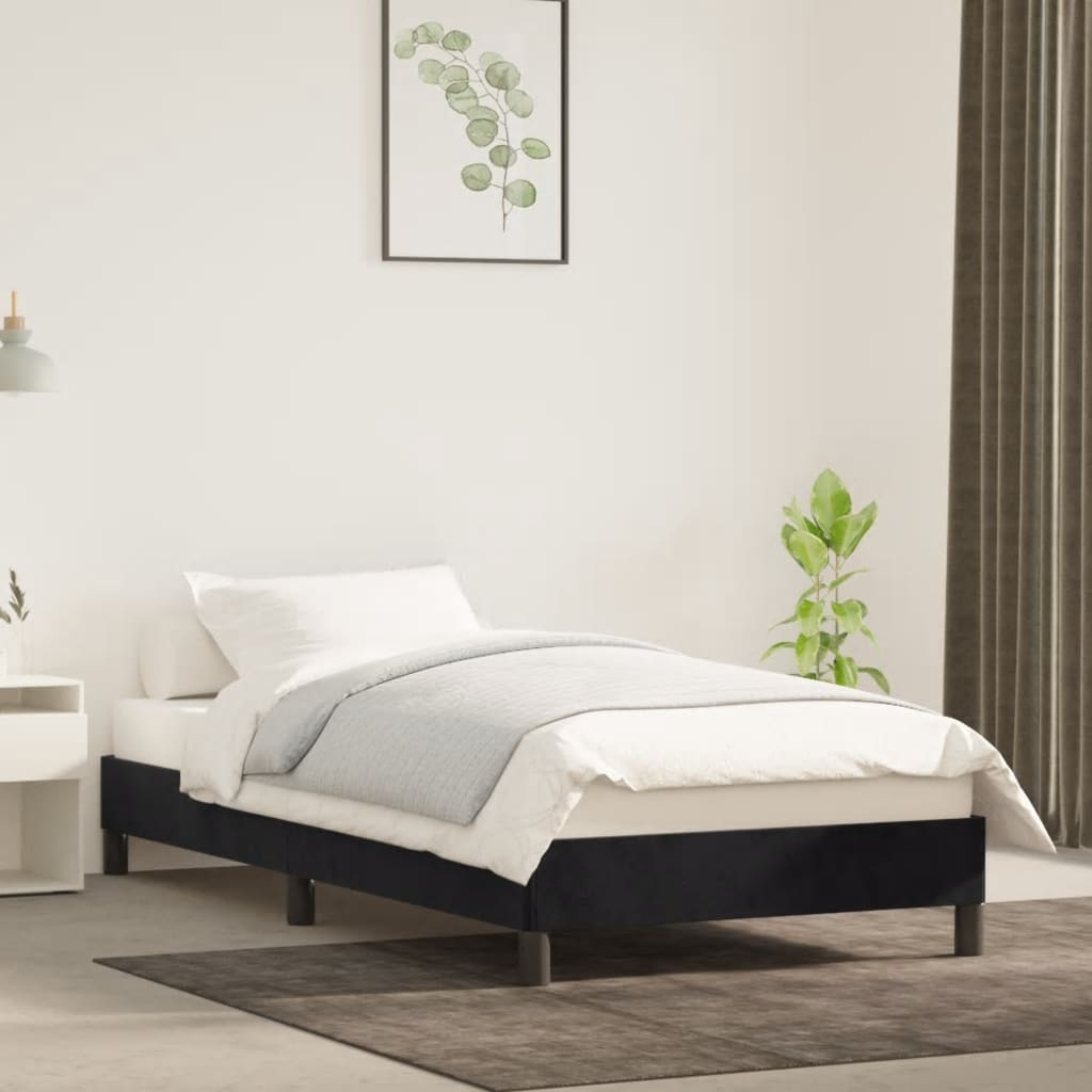 Bed Frame without Mattress Black King Single Velvet