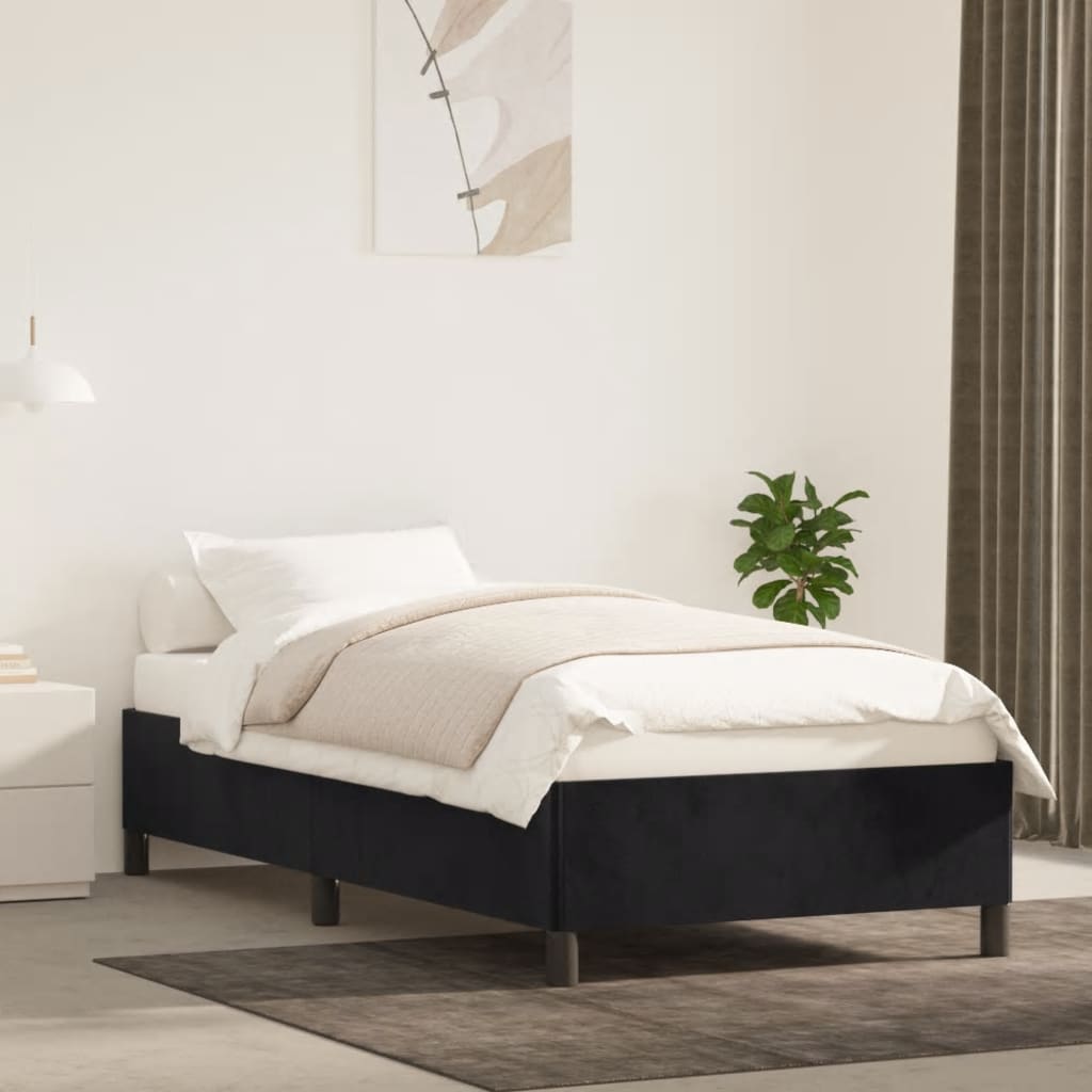 Bed Frame without Mattress Black King Single Size Velvet