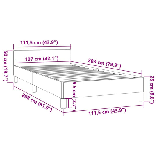 Bed Frame without Mattress Black King Single Size Fabric