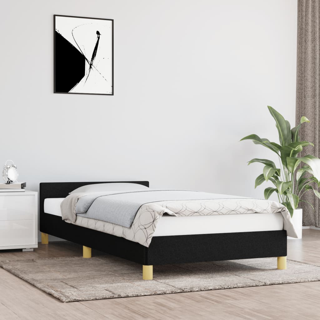 Bed Frame without Mattress Black King Single Size Fabric