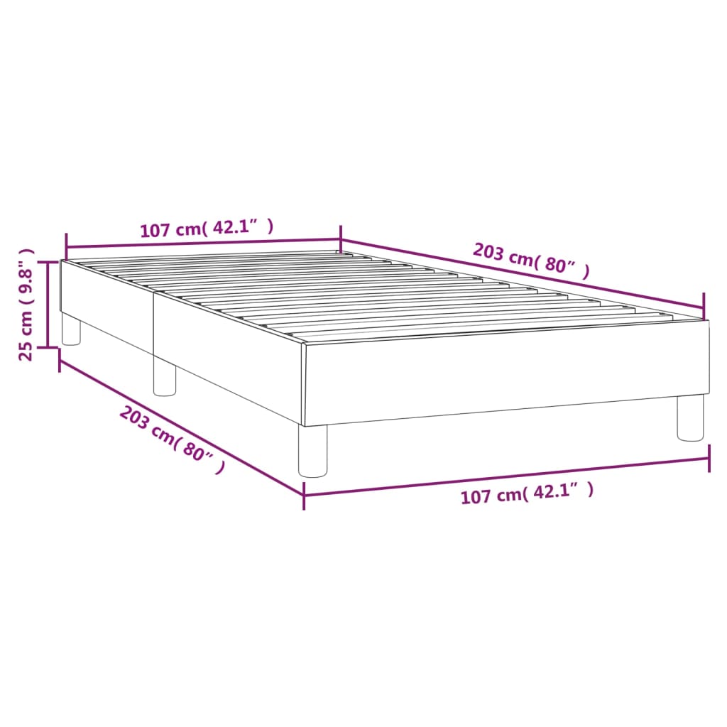 Box Spring Bed without Mattress Dark Grey King Single Size Fabric