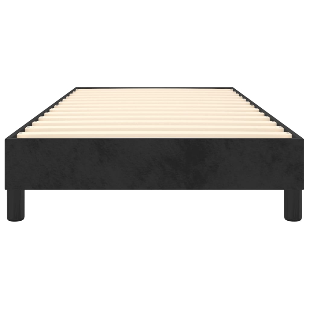 Box Spring Bed without Mattress Black King Single Size Velvet