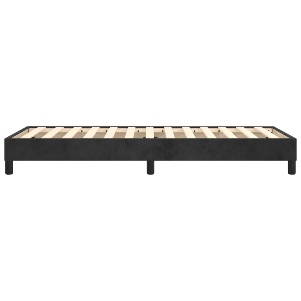 Box Spring Bed without Mattress Black King Single Size Velvet