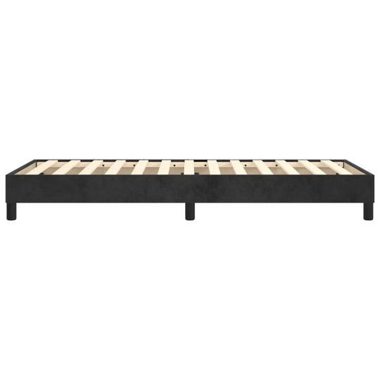 Box Spring Bed without Mattress Black King Single Size Velvet