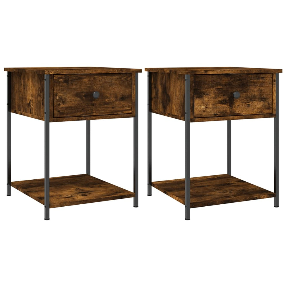 Bedside Tables 2 pcs Smoked Oak 44x45x58 cm Engineered Wood