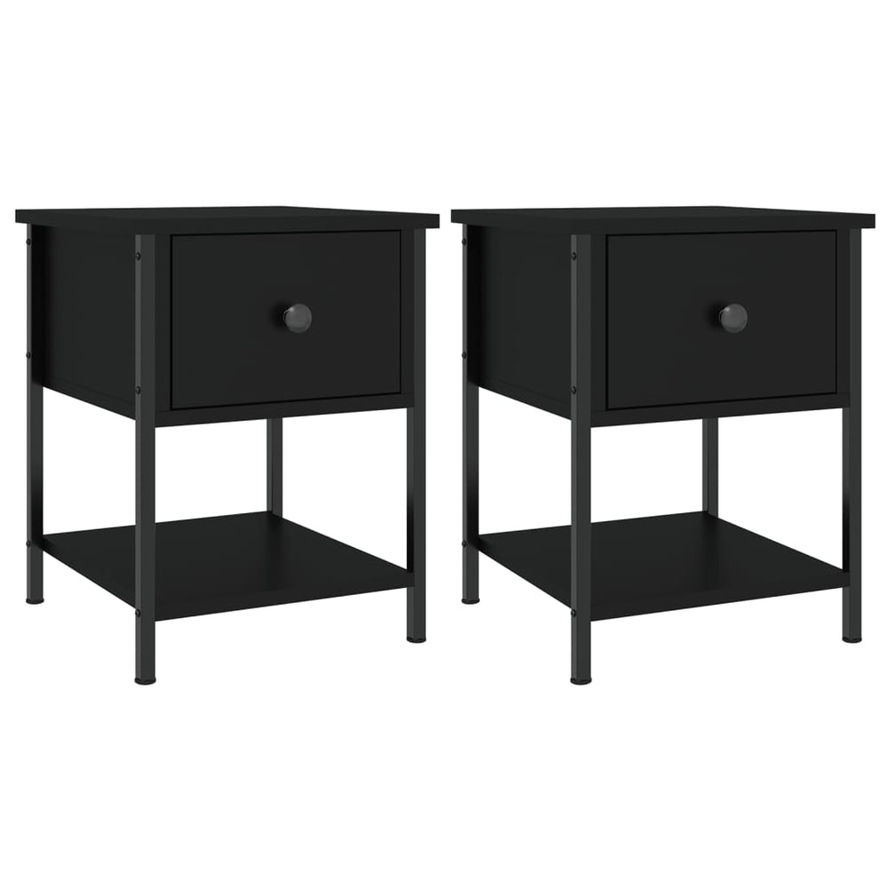 Bedside Tables 2 pcs Black 34x35.5x45 cm Engineered Wood