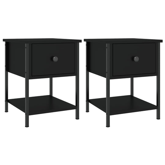 Bedside Tables 2 pcs Black 34x35.5x45 cm Engineered Wood