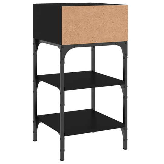 Bedside Tables 2 pcs Black 35x34.5x70 cm Engineered Wood