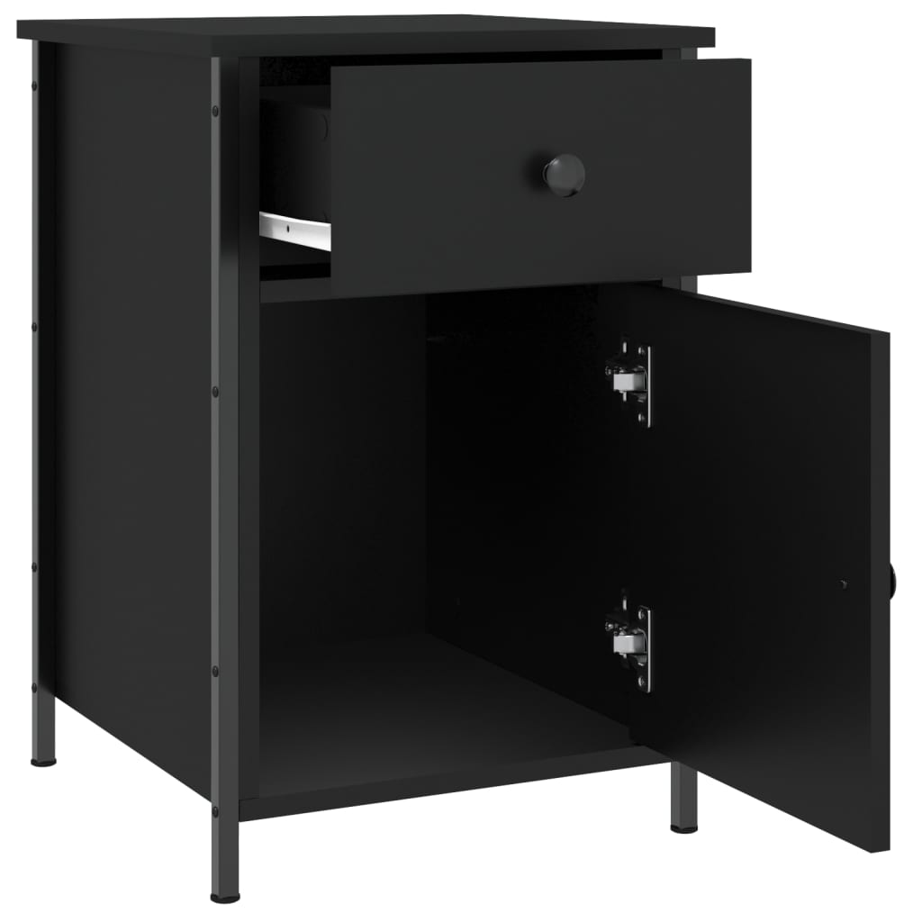 Bedside Cabinets 2 pcs Black 40x42x60 cm Engineered Wood