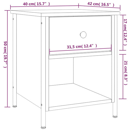 Bedside Cabinets 2 pcs Sonoma Oak 40x42x50 cm Engineered Wood