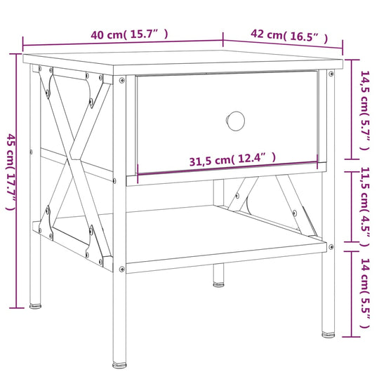 Bedside Tables 2 pcs Black 40x42x45 cm Engineered Wood