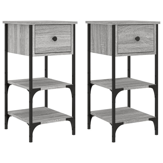 Bedside Cabinets 2 pcs Grey Sonoma 34x36x70 cm Engineered Wood