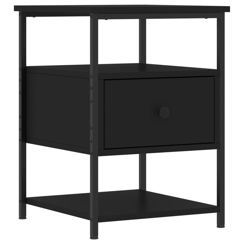 Bedside Cabinets 2 pcs Black 40x42x56 cm Engineered Wood