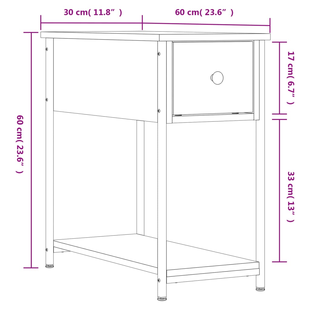 Bedside Cabinets 2 pcs Black 30x60x60 cm Engineered Wood