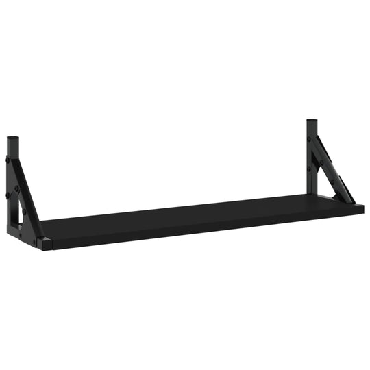 Wall Shelves 2 pcs Black 60x15x15.5 cm