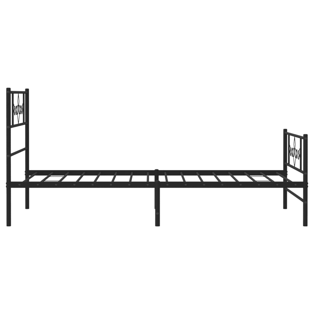 Metal Bed Frame without Mattress with Footboard Black 107x203 cm King Single