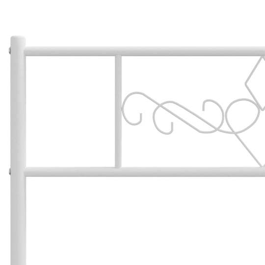 Metal Bed Frame without Mattress with Headboard White 183x203 cm King