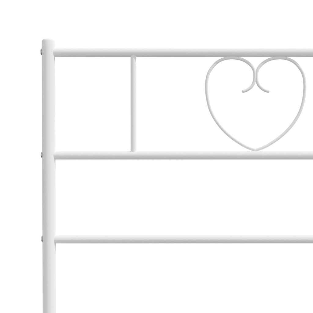 Metal Bed Frame without Mattress with Headboard White 107x203 cm King Single