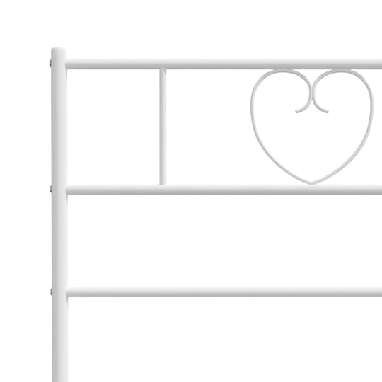 Metal Bed Frame without Mattress with Footboard White 150x200 cm