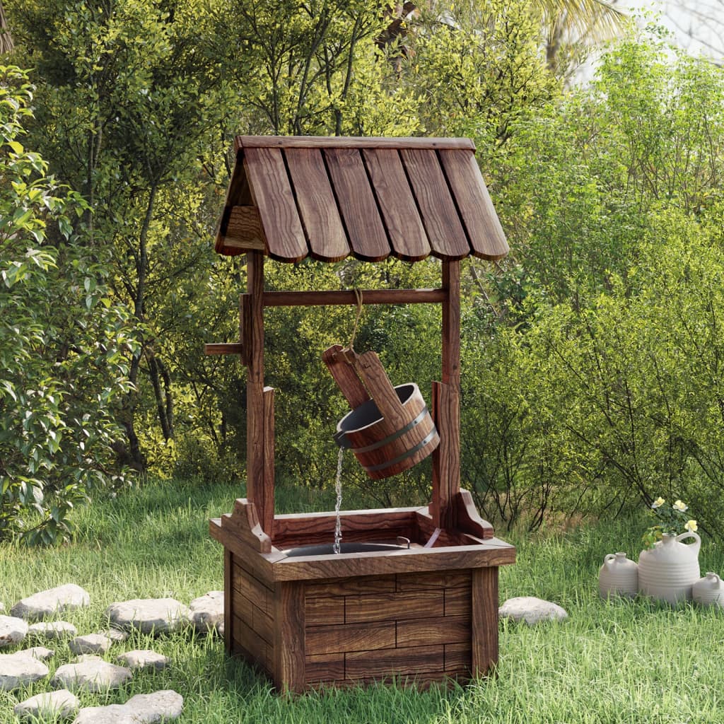 Wishing Well Fountain with Pump 57x50x112 cm Solid Wood Fir