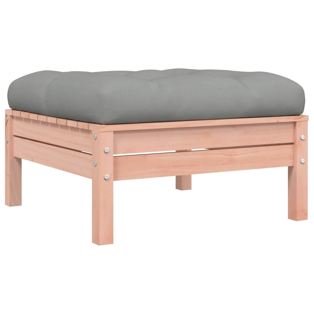 Garden Footstool with Cushion Solid Wood Douglas