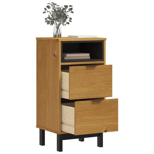 Bedside Cabinet FLAM 40x35x80 cm Solid Wood Pine