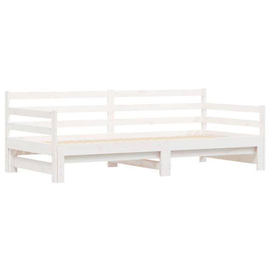 Daybed with Trundle without Mattress White 90x190 cm Solid Wood