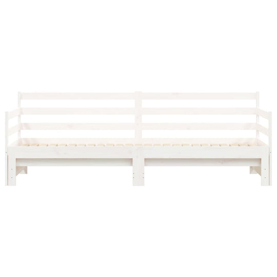 Daybed with Trundle without Mattress White 90x190 cm Solid Wood