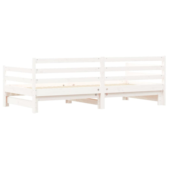 Daybed with Trundle without Mattress White 90x190 cm Solid Wood