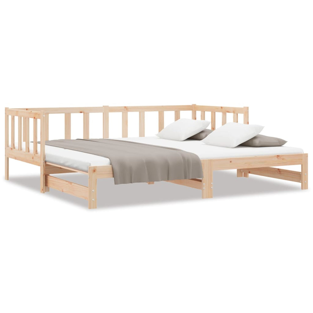 Day Bed with Trundle without Mattress 90x190 cm Solid Wood