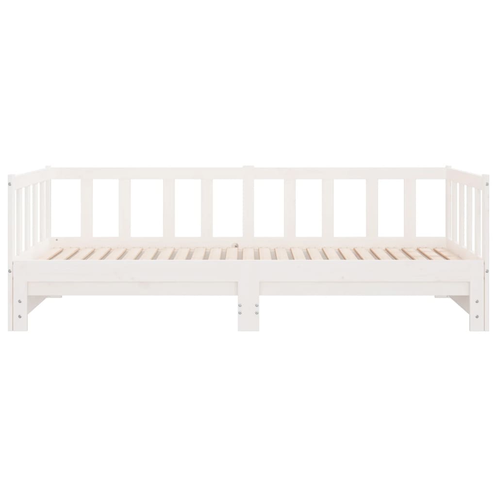 Day Bed with Trundle without Mattress White 90x190 cm Solid Wood