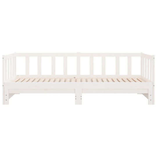 Day Bed with Trundle without Mattress White 90x190 cm Solid Wood