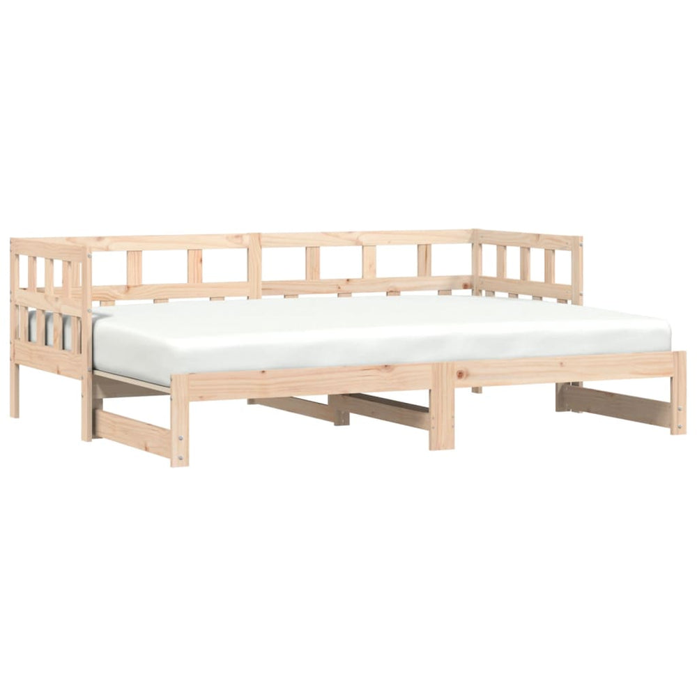 Daybed with Trundle without Mattress 90x190 cm Solid Wood