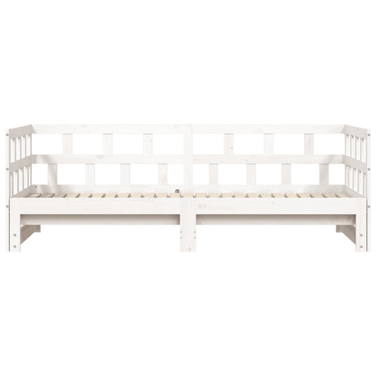 Daybed with Trundle without Mattress White 90x190 cm Solid Wood