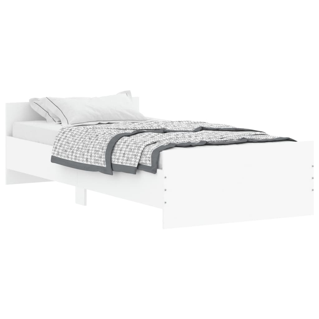 Bed Frame without Mattress White 90x190 cm Engineered Wood