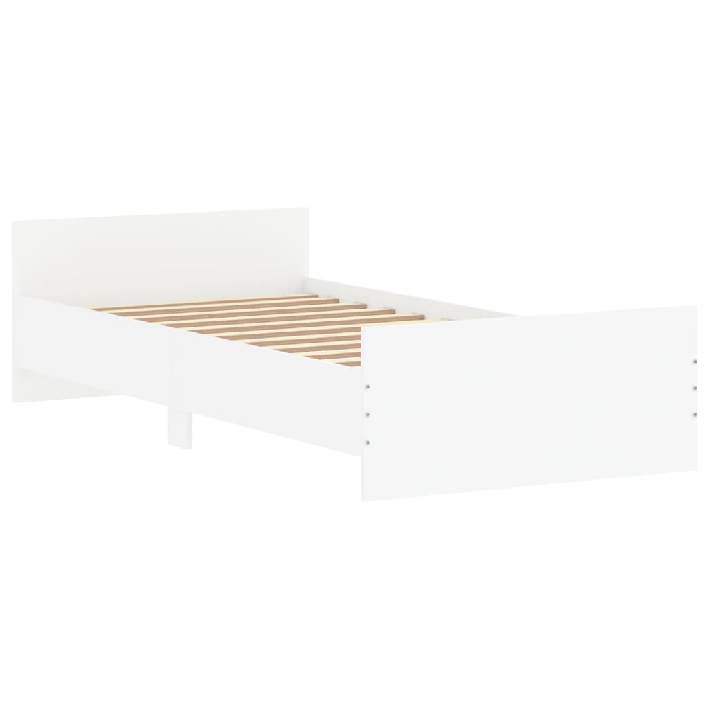 Bed Frame without Mattress White 90x190 cm Engineered Wood