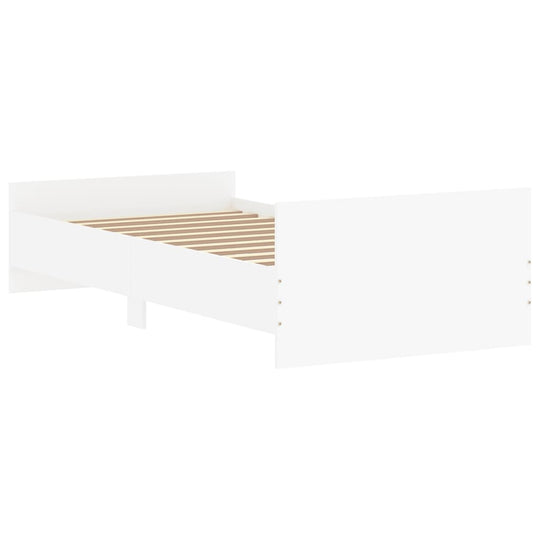 Bed Frame without Mattress White 90x190 cm Engineered Wood