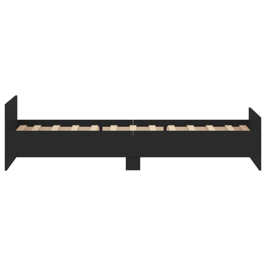 Bed Frame without Mattress Black 90x190 cm Engineered Wood