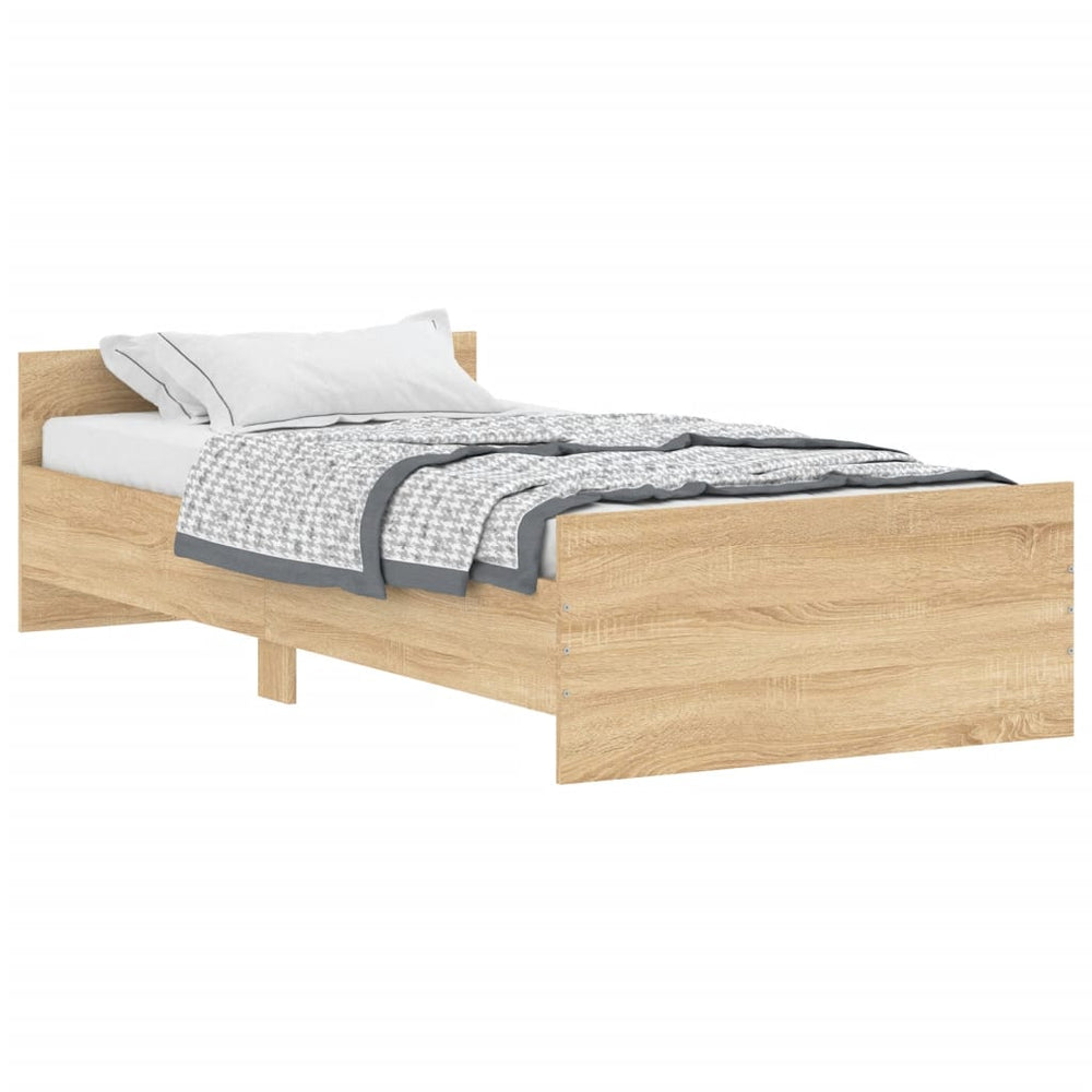 Bed Frame without Mattress Sonoma Oak 90x190 cm Engineered Wood