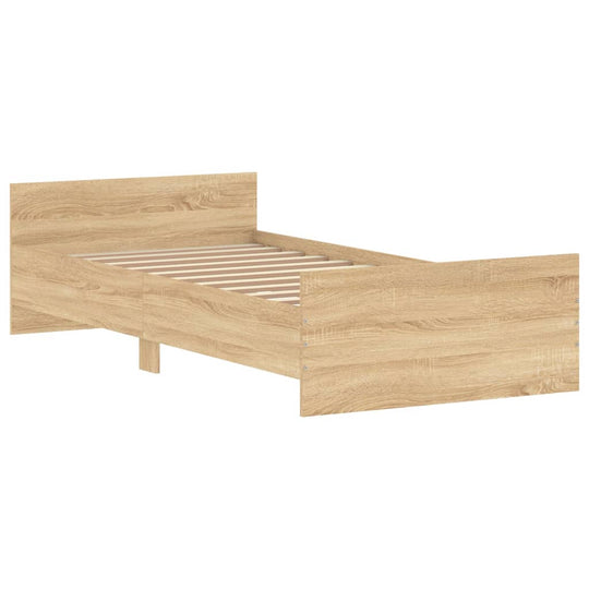 Bed Frame without Mattress Sonoma Oak 90x190 cm Engineered Wood