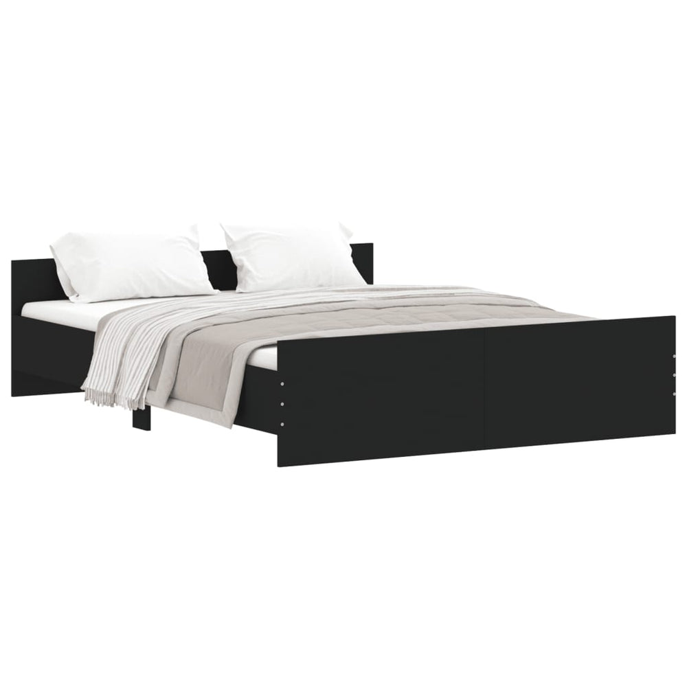 Bed Frame without Mattress Black 150x200 cm