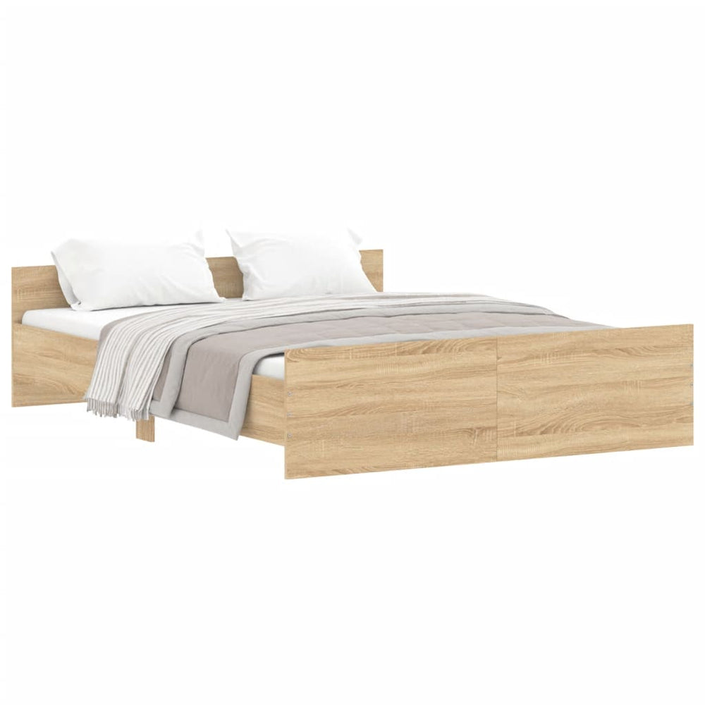 Bed Frame without Mattress Sonoma Oak 150x200 cm