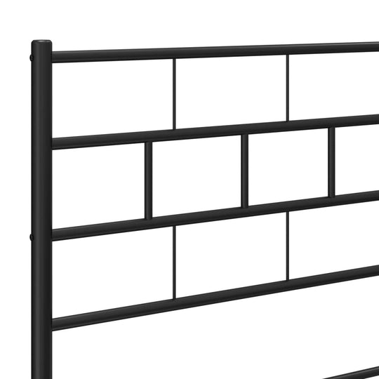 Metal Bed Frame without Mattress with Headboard Black 107x203 cm King Single