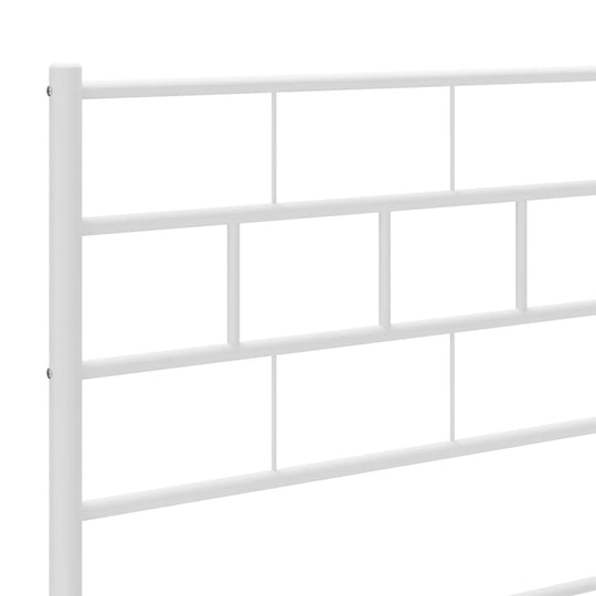 Metal Bed Frame without Mattress with Headboard White 150x200 cm