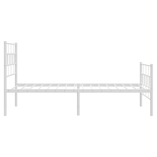 Metal Bed Frame without Mattress with Footboard White 107x203 cm King Single