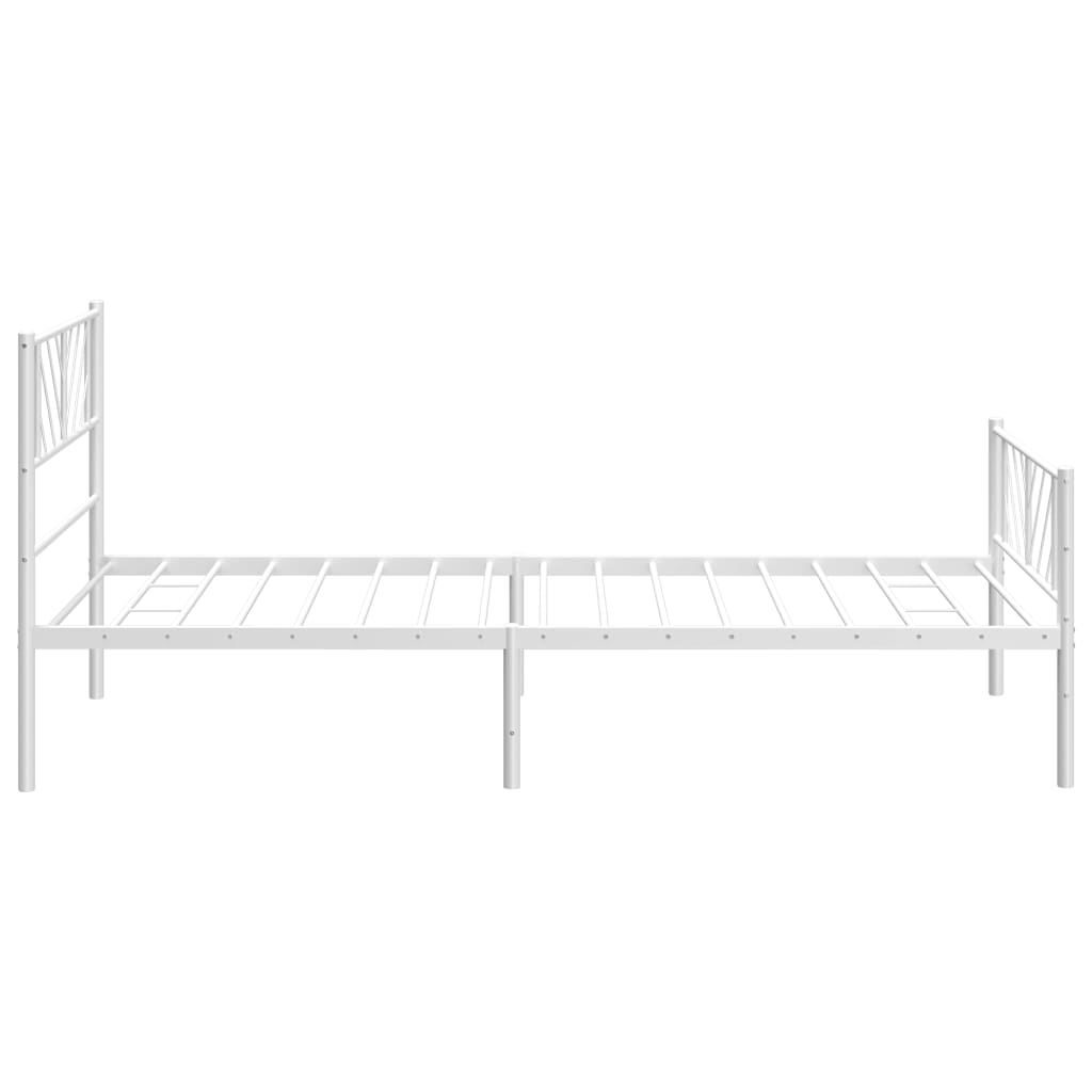 Metal Bed Frame without Mattress with Footboard White 107x203 cm King Single