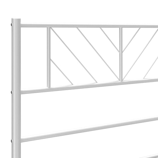 Metal Bed Frame without Mattress with Footboard White 135x190 cm