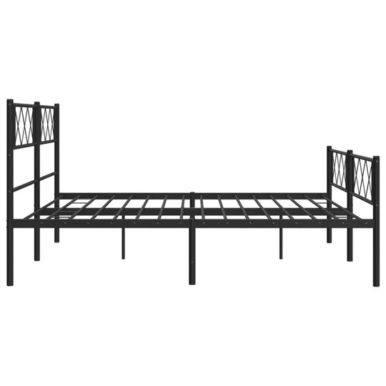 Metal Bed Frame without Mattress with Footboard Black 183x203 cm King