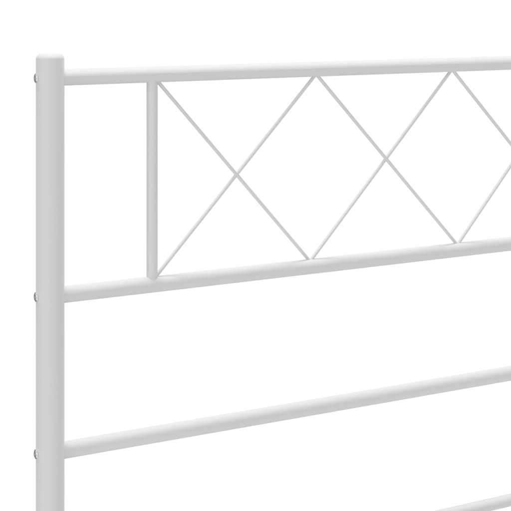 Metal Bed Frame without Mattress with Headboard White 107x203 cm King Single