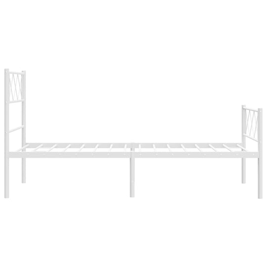 Metal Bed Frame without Mattress with Footboard White 107x203 cm King Single